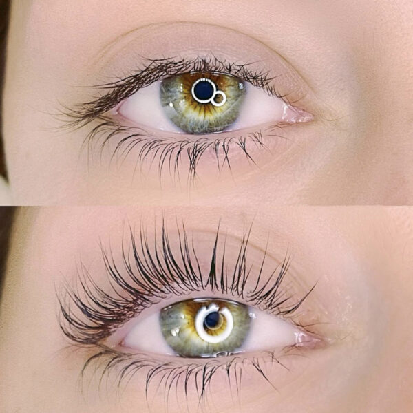Lash lift before & after